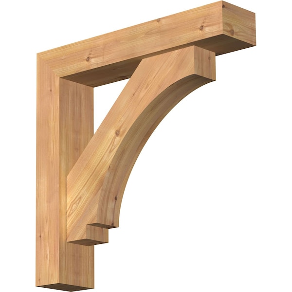Ekena Millwork Imperial Block Smooth Bracket w/ Offset Brace, Western Red Cedar, 5 1/2"W x 26"D x 26"H BKT0604X26X26IMP05SWR - main